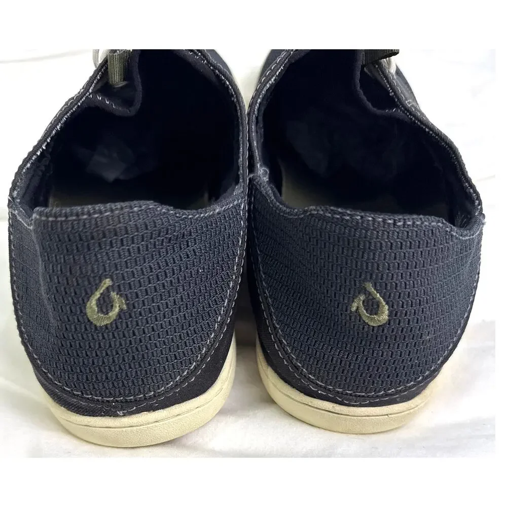 OluKai Nohea Moku Sneakers Men's 12 Black Mesh Lightweight Comfort Shoes EUC